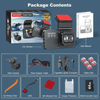 Dash Cam Front and Rear, 4K+1080P FHD Dual Camera with ADAS, GPS, 5G WiFi & App Control, 64GB Card Included, G-Sensor, Night Vision, Loop Recording, 170°Wide Angle, WDR, 24H Parking Mode
