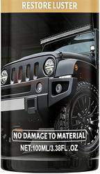 Car Black Trim Restorer, Sturdy Protective Formula, 100ml, Interior Trim Polish, Dashboard Shine Restorer, Long-Lasting Shine With Gloves And Sponge, For Dashboards, Panels, Bumpers, Or Other Interior