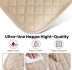 Upgraded Car Middle Center Console Cover,Microfiber Leather Car Armrest Cover Cushion with 2 Storage Bags,Universal Car Armrest Storage Box Car Interior Accessories for Most Vehicles (Beige)