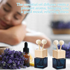 Zubebe 100 Pcs Car Diffuser Bottles Empty Bulk Vent Clip Car Air Freshener Diffuser for Essential Oil Perfume Glass Bottle with Wooden Caps Stick Fragrance Ornament (Gradient Black)
