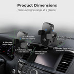 Wireless Car Charger Mount - Auto Scan & Auto Grip Car Phone Mount - Compatible with iPhones and Smartphones - Fast Charger Car Mount Accessories for Dashboard or Vent