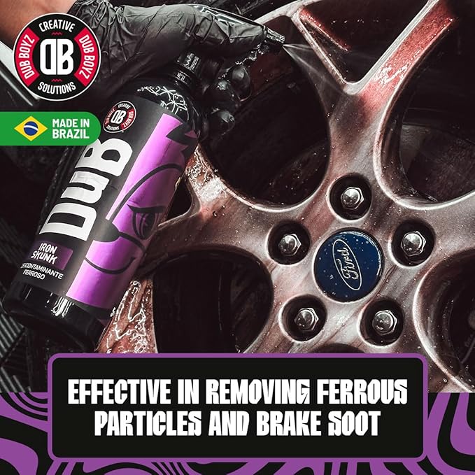 DUB BOYZ Iron Skunk Iron Wheel Cleaner – 16 oz, Color-Changing, Fast-Acting, Safe for All Wheels, Brake Dust and Iron Contaminant Remover (16 Fl Oz) 2 UND