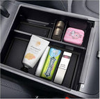 SXCY for 2023 2024 Hyundai Tucson/Santa Cruz Center Console Organizer for 2022-2024 Tucson NX4 / Santa Cruz Limited Armrest Console Tray 2024 Tucson Accessories ABS Armrest Console Storage(Black)