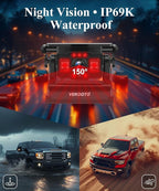 VEKOOTO VK101 4 Magnetic Solar Wireless Backup Camera with 10.1'' Touchscreen Monitor, 15,800mAh Rechargeable, No Wiring, HD1080P Night Vision Wireless Backup Camera for Trucks, RV, Trailer, Camper