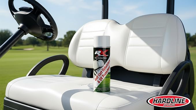 Hardline Products USA RX Upholstery Multi-Purpose Foaming Cleaner – Professional Grade Golf Cart Seat Cleaner & Vinyl Restorer – Removes Sunscreen, Mud, & Tree Sap from EZ-GO, Club Car, All Golf Carts