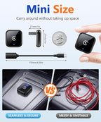 Wireless CarPlay Adapter for iPhone & Android, 2 in 1 CarPlay Wireless Adapter & Android Auto Wireless Adapter, USB C Wireless CarPlay Adapter, Plug & Play for Factory Wired CarPlay Cars