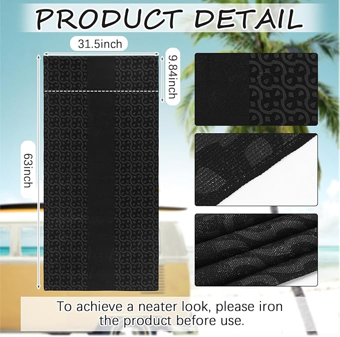 Hahafelt 2 Pack Car Seat Towel Covers Athletic Running Towel Performance Microfiber Post Workout Sweat Washable Cover Non Slip for Seat Outdoor Sport (Midnight)