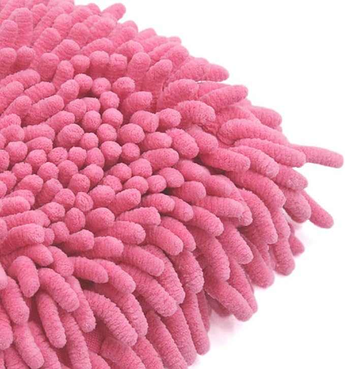 uxcell Fuchsia Microfiber Chenille Wash Mitt Car Window Washing Cleaning Glove Duster