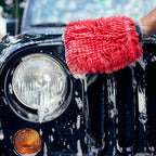 Stoner Car Care 95300 Premium Microfiber Knobby Car Wash Mitt Scratch Free Lint Free, Red