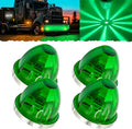 Dual Function 4Pcs Green Watermelon Lights Strobe+Constant LED Side Marker Clearance Turn Signal Top Cap Roof Underglow Tail Trailer Lights for Semi Truck,Bus,Van,Camper,Golf cart