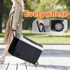 OLIXIS Portable Car Refrigerator, 53QT Dual-Zone Electric Cooler for Vehicles with Wheels & Cutting Board, -4℉-68℉ Freezer Smart Control via Bluetooth, Battery Protection, 12/24V DC & 100-240V AC