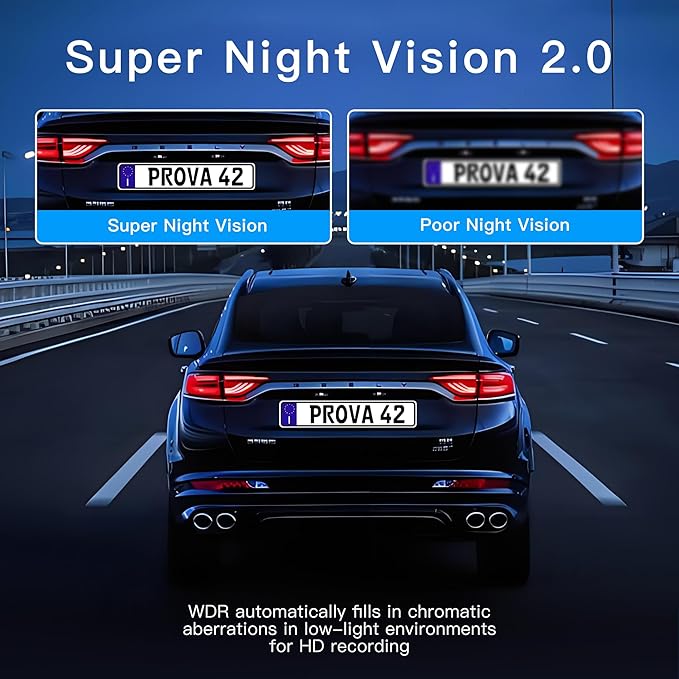 3 Channel Dash Cam WiFi FHD 1080P Car Camera, TOPGOOSE Front Dash Camera for Cars with 64GB Card, Mini Dashcams for Cars with Night Vision, 24 Hours Parking Mode, WDR, Loop Recording, G-Sensor, APP