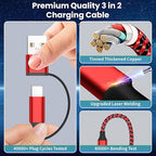 Travel Essentials 3in2 Multi Charging Cable for iPhone Watch Charger,USB A/C to Type C/IP/iWatch charger,Travel Chargers for Multiple Devices Compatible with iWatch Series&iPhone 16-12（2PACK,5FT）