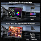 12.95" QLED AI Agent Android Single DIN & Double DIN Car Stereo, Floating Screen, 8G+128G in-Dash Navigation, Golden Hour Alert, 4G LTE, 7.1.2-Ch Audio, HDMI in, Car IoT Hub, Wireless CP&AA,X10G129E