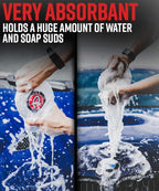 Adam's Polishes Microfiber Car Wash Sponge (2 Pack) – Premium Scratch Free Mitt for Car Cleaning | Car Detailing Accessory Works with Bucket, Car Shampoo, Foam Cannon or Foam Gun | Boat RV Motorycle