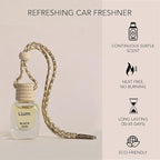 Llum Black Oud Hanging Car Air Freshener – Luxury Automotive Perfume Diffuser 10ml (0.34 fl oz), Long-Lasting Fragrance, Alcohol-Free Non-Toxic Car Scent, Glass Bottle With Wood Cap & AC Vent Clip
