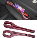 2 PCS Car Seat Gap Filler Organizer, Multifunctional Gap Fillers Between Seat and Center Console, Recessed Storage Organizer Stop Things from Dropping for Car Truck SUV (Red)