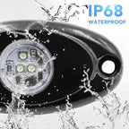 YONEDA 4 Pods White Rock Lights 6000K Ultra Bright LED Underglow Lights IP68 Waterproof for Trucks SUV UTV ATV RZR Car Boats Pickup Motorcycle