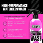 Muc-Off High Performance Waterless Bike Wash 750ml (Pack of 1) | Spray & Wipe Bike Cleaner | No Water Needed | Safe on Carbon Fibre | Cleans & Polishes with a Streak-Free Finish