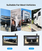 AUTO-VOX Wireless Backup Camera Magnetic: 1 Min Install Trailer Hitch Camera, 1080P HD Monitor with IR Night Vision, Storage Bag Included, Easy to Move Between Vehicles for Truck, RV, Trailer