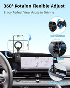 PZK Car Phone Holder for Hyundai Elantra 2021-2025 2026 SE/SEL/Sport/Limited/N Line Accessories Custom 8-Inch/10.25-Inch Screen Car Phone Mount Compatible with Magsafe 360° Rotating Extension Rod