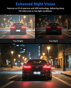 3 Channel 360 Dash Cam Front and Rear and Inside with 32G Card,1080P Dash Camera for Cars,Night Vision,3.0" IPS Screen,170° Wide Angle,Loop Recording,24H Parking Mode