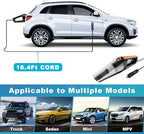 FRESMOL Car Vacuum, Portable Car Vacuum Cleaner High Power 8000Pa, Small 12V Handheld Vacuum with LED Light,16.4Ft Corded, Deep Detailing Cleaning Kit of Car Interior with Dry for Men/Women