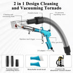GOCCIDA 2IN1 Car Interior Detailing Air Blow Gun & vacunm Gun with Adjustable Air Flow Nozzle,Cleaning Gun Quickly Blasts Dirt and Dust from Surface Works with Air Compressor(Upgrade Rotate Tube) Blue