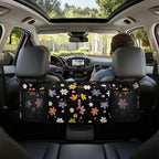 Floral Flowers Backseat Trunk Organizer for Car Heart Back Seat Car Organizer with Extra Storage Space for SUVs,Trucks,Vans Hanging Trunk Storage Bag