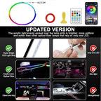 Dreamcolor Acrylic Interior Car LED Strip Lights,43.3in USB RGB Neon Flexible Strip Fiber Optic LED Ambient Lighting Kits with Remote APP, RGB Music Lights Sync for Inside car Decorations