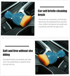 zipelo Auto Interior Dust Brush, Car Detailing Cleaner Brush with Diamond, Bling Handle Soft Bristle Dusting Tool, Scratch Free Dirt Clean Brush for Vehicle Dashboard, Air Conditioner Vent (Lake Blue)