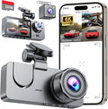 Dash Cam Front and Rear Inside 3 Channel, 4K Full UHD Dash Camera for Cars Built-in 32GB Card with IR Night Vision, 24 Hours Recording, Loop Recording, G-Sensor (Black)