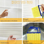 2 Pcs Blinds Cleaner Duster Tool 7 Finger Microfiber Washable Blind Cleaner Mini Window Dusters for Cleaning Dust Remova for Window Air Conditioner Vent Fans Venetian Shades Wood Blinds Dust Dirt