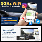 3 Channel Dash Cam Front Inside Rear, Uber Dash Cam for Cars, 2.5K Front + 1080P Cabin & Rear, 5GHz WiFi App Control, 24H Parking Mode, IR Night Vision, G-Sensor, Loop Recording, 64GB Included
