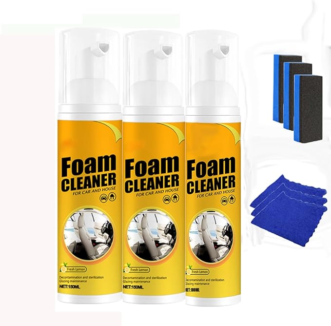 100ml Polishing Cleaner Car Interior, Car Steering Wheel Foam Cleaner, All Purpose Waterless Interior Polish Detailer and Cleaner (100ml 3)