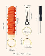 WEESMILE Keychain Wristlet, Stretchy Key Chain for Car Keys with D ring, Cute Scrunchie Wrist Bracelet for Women Men