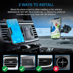 RexingUSA X5 Motorized Qi Car Mount - 15W/7.5W Wireless Charging, Auto Sensing Clamping, Windshield & Air Vent | iPhone, Android & Galaxy Smartphones (No Car Charger)