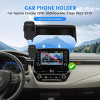 Car Phone Holder Fit for Toyota Corolla 2019-2025/Corolla Cross 2022-2025 Accessories, Cell Phone Mount with Dash Organizer 8-Inch Screen Fixed Clip Hands-Free 360° Rotation
