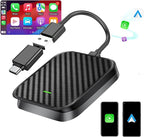 Wireless CarPlay Adapter for Apple iPhone, Android Auto Wireless Adapter for Samsung Galaxy/Motorola, 2025 Upgrade Plug & Play Fast Connection Car Play (Black)