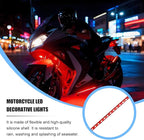 Motorcycle RGB LED Light Kit, 6PCS DC 12V Waterproof Motorbike Underglow Strip Lights Kit, Golf Cart Exterior Ground Effect Atmosphere Lamp, Universal for SUV RV Truck (Red)