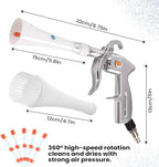 ProClean 360 Tornado Car Cleaning Gun – High Pressure Air Blow & Detailing Tool with Rotating Nozzle, Upholstery & Carpet Cleaner, Auto Detailing Blow Gun for Seats, Vents, Engines, Home Use
