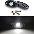 White Rock Light 12pods 6000k Pure White Led Rocks Lights kit Ip68 Waterproof 47inch Extension Wires for ATV Rv Utv SUV Offroad Pickup Trucks Golf Boat Cars Trailer Fender Underglow Lighting (White)
