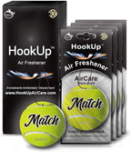 Tennis Car Air Freshener by HookUp - 4 Pack - Black Gold Scent (Extra Strong) | Unique Tennis Gift for Players, Coach, Fans | Hanging Car Accessory with Long Lasting Fresheners Smell