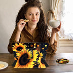 Case for 7" Kindle Paperwhite 12th Generation 2024 & Kindle Colorsoft Signature Edition 2024,360 Degree Rotating Swivel Leather Stand Folio Cover with Auto Wake/Sleep,Glitter Sunflower