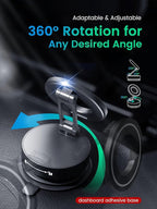 Vacuum Magnetic Phone Holder for MagSafe,Foldable Metal Suction Cup Phone Mount,360° Rotatable Phone Mount for All Smartphones & All Car Models-Black