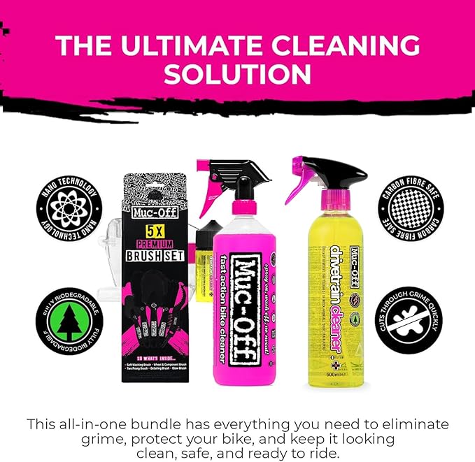 Muc-Off Nano Tech Bike Cleaner 1L | Biodegradable Formula, Safe on Carbon Fibre and All Surfaces | Breaks Down Dirt on a Molecular Level