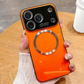 Guppy Compatible with iPhone Air Magnetic Case, with Full Camera Lens Protector [Compatible with MagSafe] Scratch Resistant Gradient Glass Back Cover Phone Case-Orange