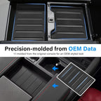 Center Console Tray Liner for 2022-2025 2026 Toyota Tundra Accessories (Only fits Platinum, 1794, TRD PRO, Capstone) & 2023-2025 2026 Sequoia Console Organizer Liner Anti-Slip Silicone Mat Pad 2 Pcs