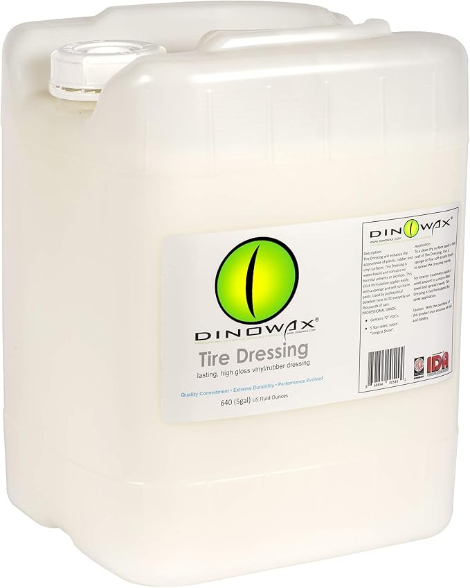 Dinowax Tire Dressing | High Gloss Long Lasting Automotive Dressing | Professional-Grade (640 Oz)