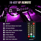 Nilight 72 LED USB Interior Strip Lights Dream Color RGB-IC 12V DC with App RF Remote Control Multicolor Footwell Under Dash Chasing Inside Light Kits 2 Lines Music Sync Mode for Cars Truck ATV UTV
